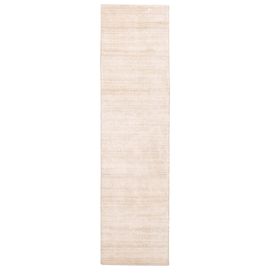 ECARPETGALLERY Hand-knotted Kashkuli Gabbeh Ivory Wool Rug - 2'7 x 10'0