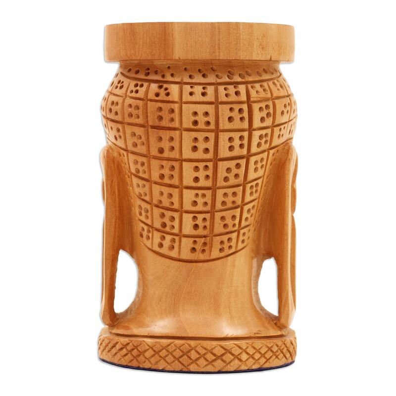 Novica Handmade Buddhas Patience Wood Pen Holder