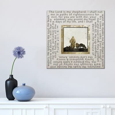 iCanvas "Gold Foil And Black Text Scriptures 2" by Melody Hogan Canvas Print