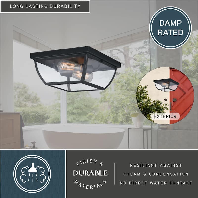Vaxcel Lighting Granville 2 Light Outdoor Flush Mount Ceiling Fixture
