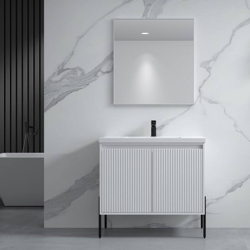 Ripple 36" Single Bathroom Vanity Kit (Assembly Required) - White