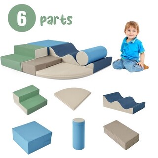 6 in 1 Soft Foam Playset Play Equipment Climb and Crawl Playground
