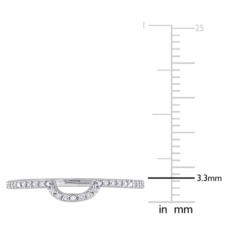Miadora 1/10ct TDW Diamond Contour Stackable Wedding Band in 14k White Gold