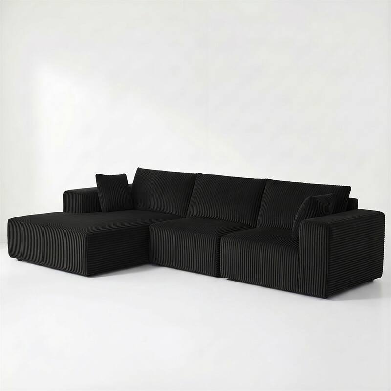 Modular Sectional Sofa, Cloud L-Shaped Couch with Deep Seats and Chaise, Upholstered Boneless Modular Couch