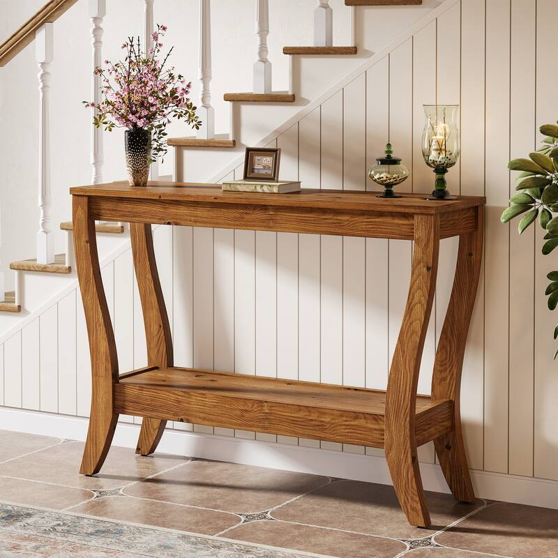 Solid Wood Console Table, 41.3-Inch Farmhouse Entryway Table