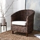 preview thumbnail 1 of 10, SAFAVIEH Omni Rattan Barrel Chair with Cushion - 29.1" x 27.2" x 32.7" 29.1" x 27.2" x 32.7" - Brown