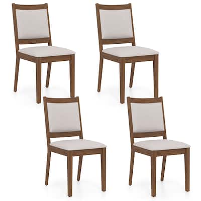 Gymax Modern Dining Chair Set of 4 Upholstered Kitchen Chair w/ Padded