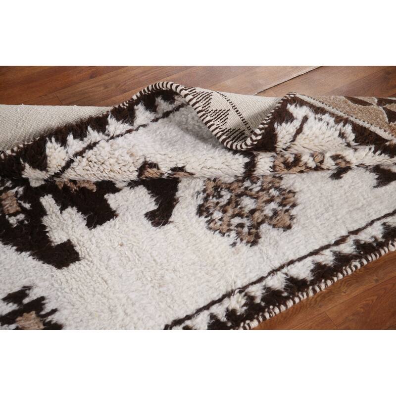 Anatolian Turkish Runner Rug Handmade Tribal Beige Wool Carpet - 3'2"x 12'3"