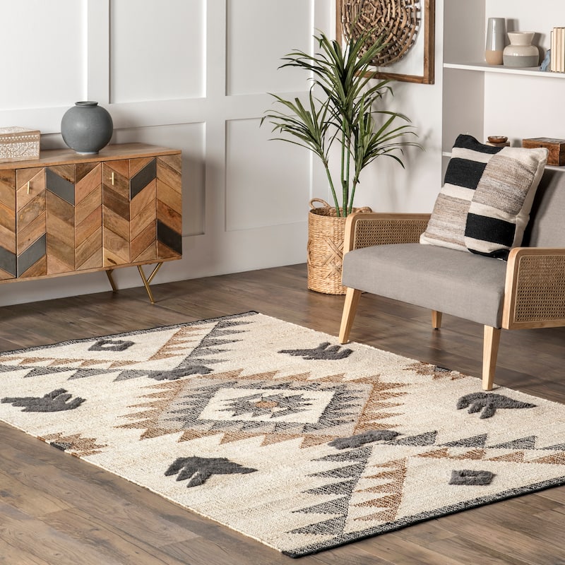 Nuloom Rosanna Southwestern Symbols Jute Area Rug - 9'6" x 13'6" - Natural