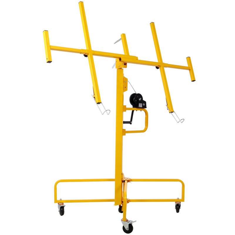 16 FT Drywall Lift Panel Rolling Hoist Jack Lifter, 150LBS Weight Capacity Drywall Rolling Lifter Panel with Wheels