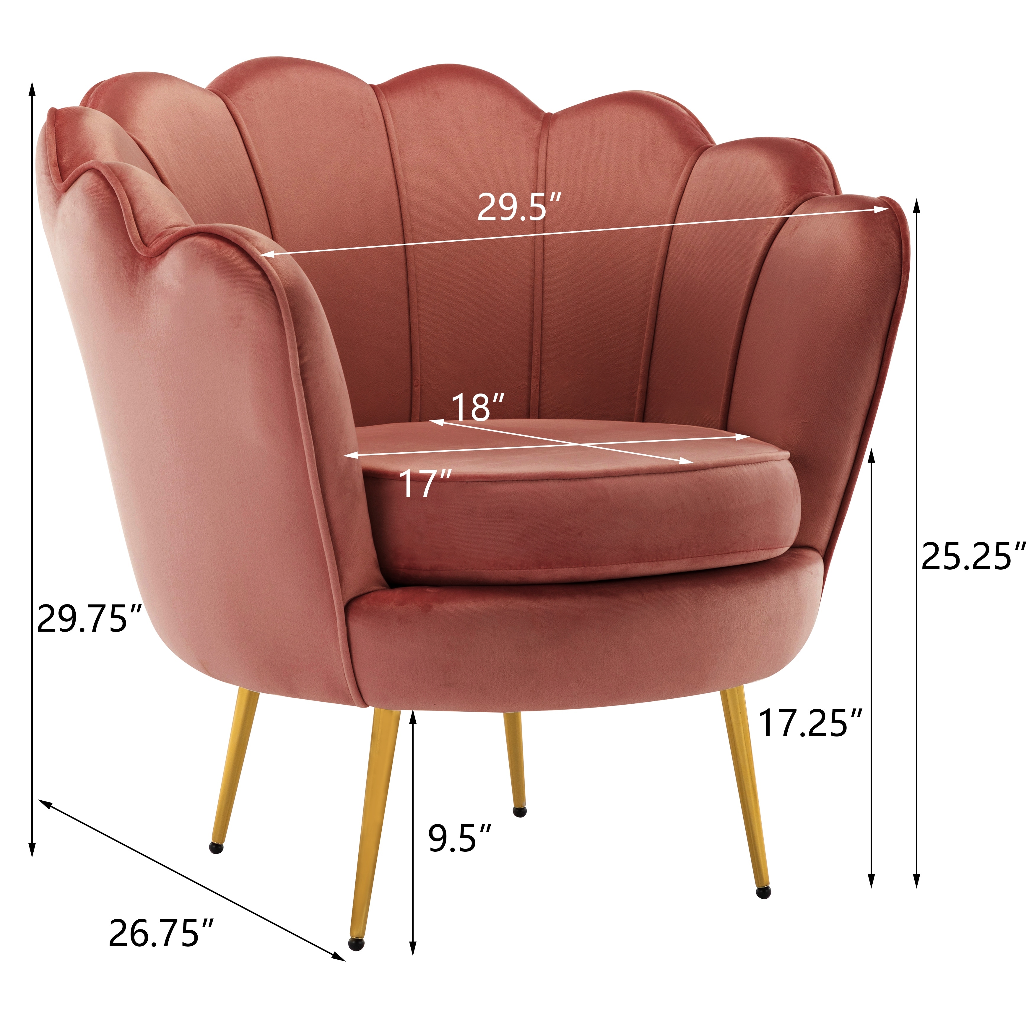 Lotus velvet sales accent tub chair