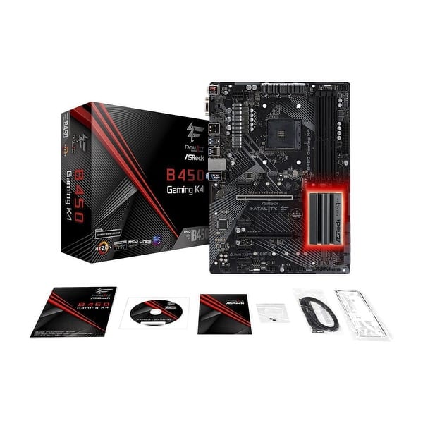 Shop Asrock Fatal1ty B450 Gaming K4 Am4 Amd B450 Sata 6gb S Usb 3 1 Hdmi Atx Amd Motherboard Overstock 28035156