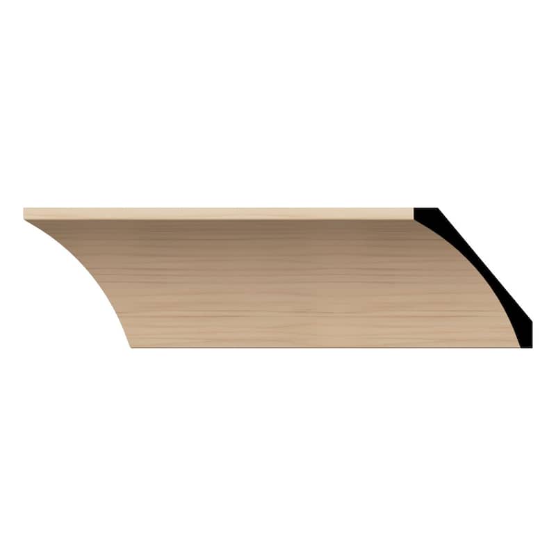 WM291: 4-in H x 3-1/2-in P x 5-1/4-in F x 96-in L Americraft Solid Hardwood Stain Grade Crown Moulding - Alder