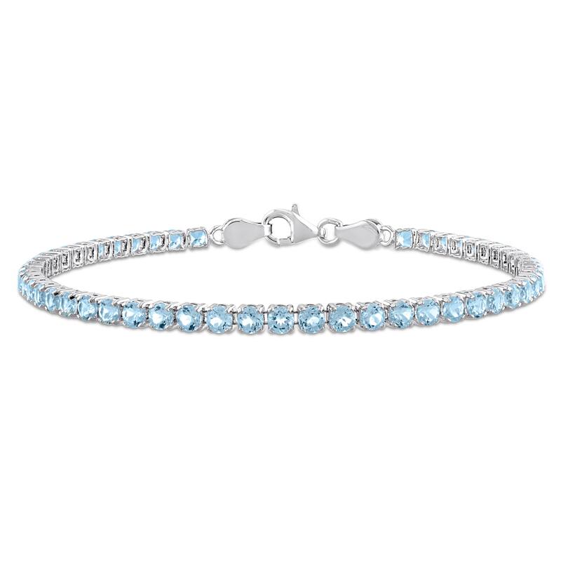 Miadora 6 1/8ct TGW Sky Blue Topaz Bracelet in Sterling Silver