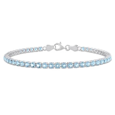 Miadora 6 1/8ct TGW Sky Blue Topaz Bracelet in Sterling Silver