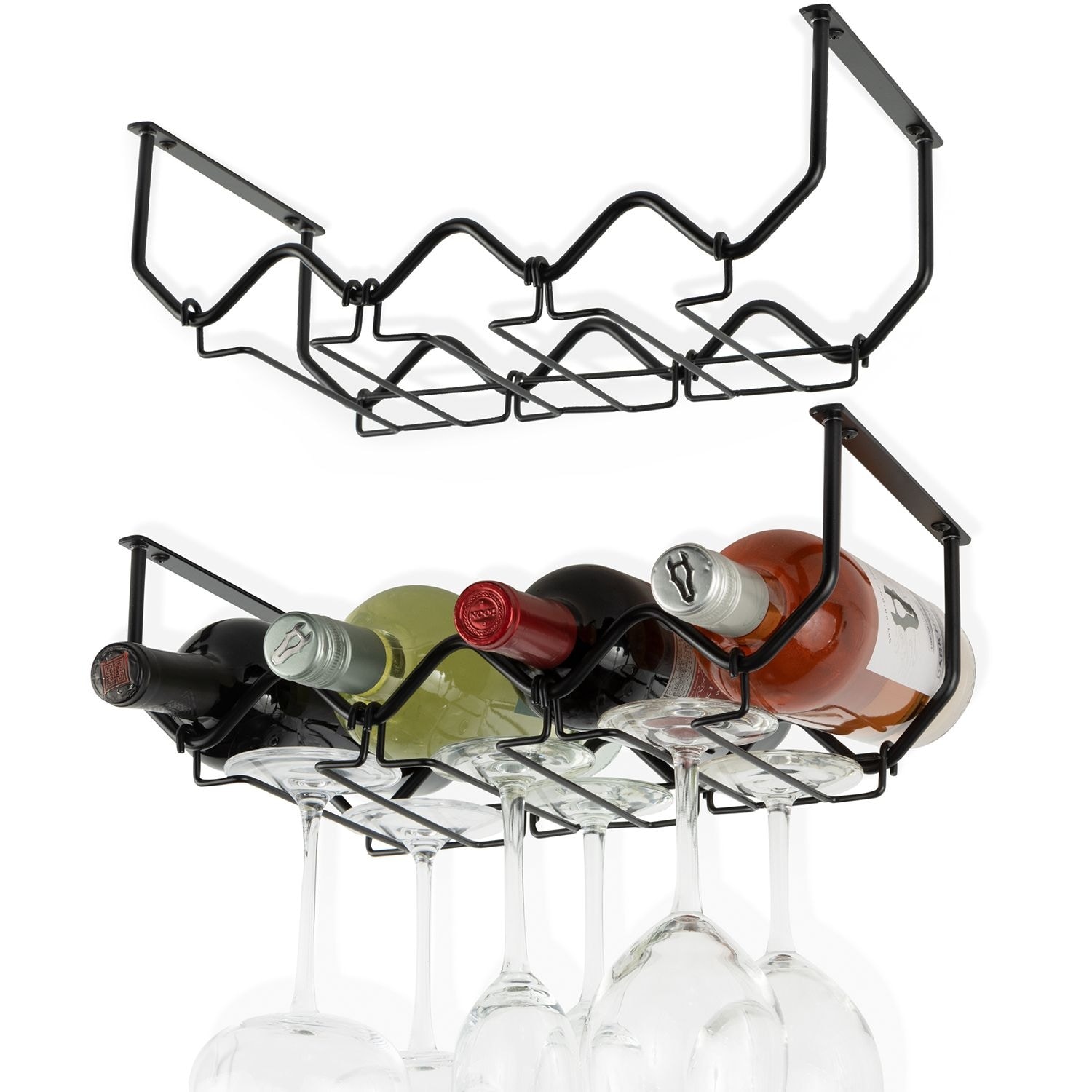 Wine Rack, Wall Mount Wine Rack, Wine Bottle Holder, Wine Glass Holder –  Fine Wine Caddy