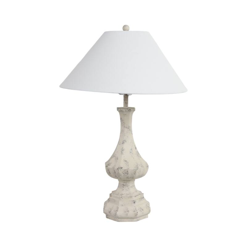 Table Lamp Resin Polyresin Fabric Linen Casual Style for Home Office Bedroom Living Room - 31" White - 20" x 20" x 31"