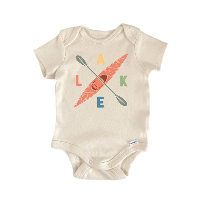 Kayak Lake - Baby Boy Girl Clothes Infant Bodysuit Funny Cute Newborn - Blue - 0-3M