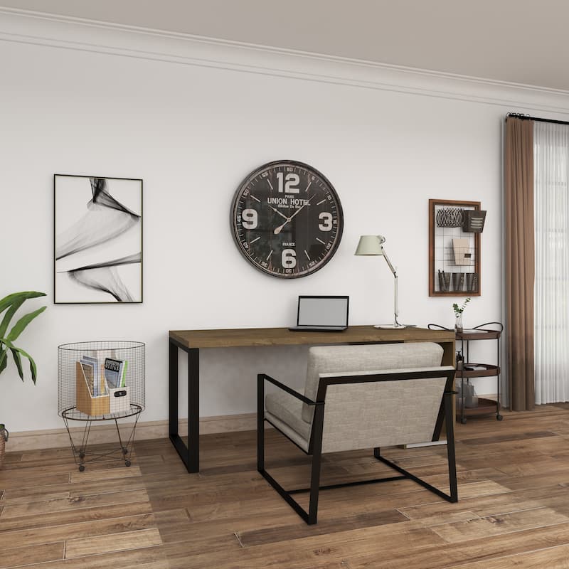 Bronze Metal Farmhouse Storage Cart with With Wheels