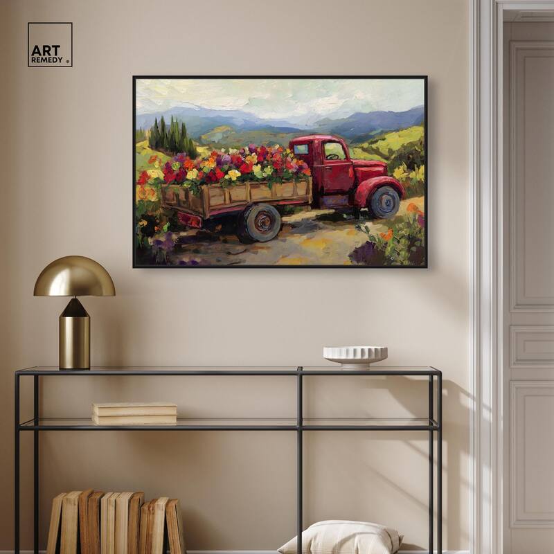 Flowers in Transit I Canvas by Art Remedy