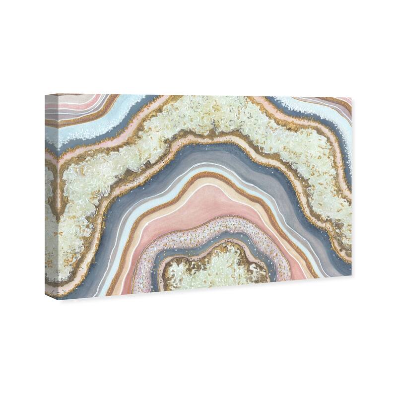 Wynwood Studio Canvas Abstract Modern Shapes White and Eggshell Glam Wall Art Canvas Print