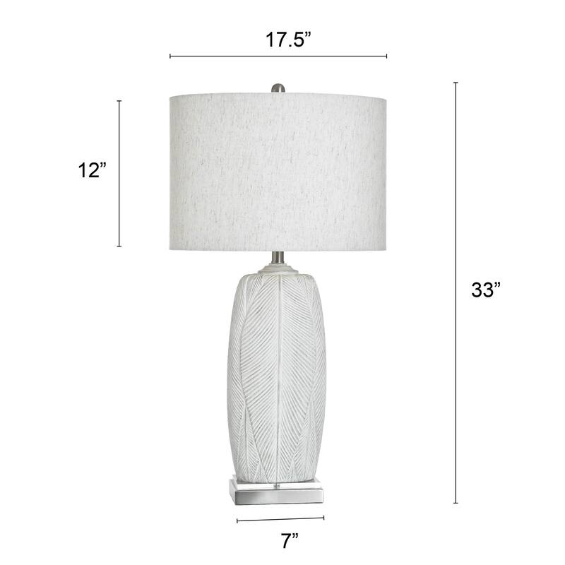 StyleCraft Poly Table Lamp - Mali Silver - White Shade
