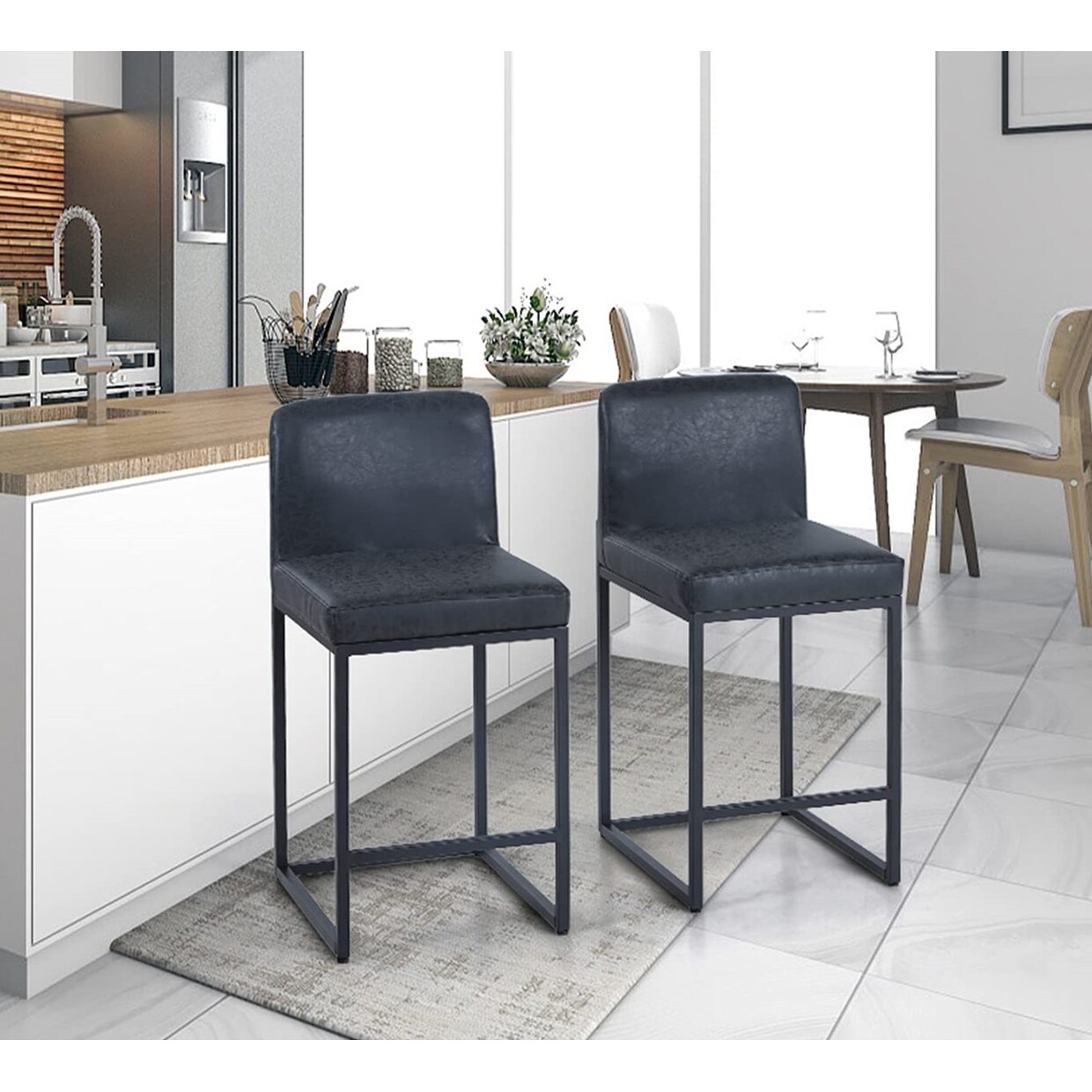 Leather bar stools on sale set of 2