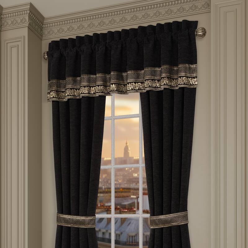 J. Queen New York Laurenza - Black Window Straight Valance - Black