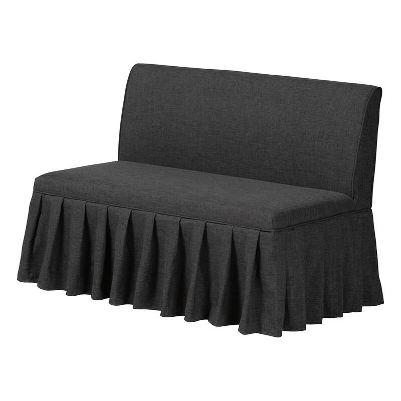 Bryna 2-Piece Fabric Upholstered Dining Nook Bench Set - Corner Kitchen Seating with Skirted Base, L-Shaped Nook, Beige