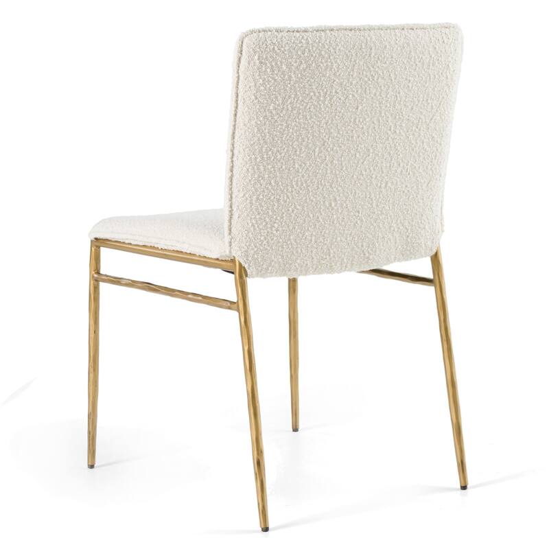 Modrest Atlanta Modern Off-White Fabric & Brass Dining Chair