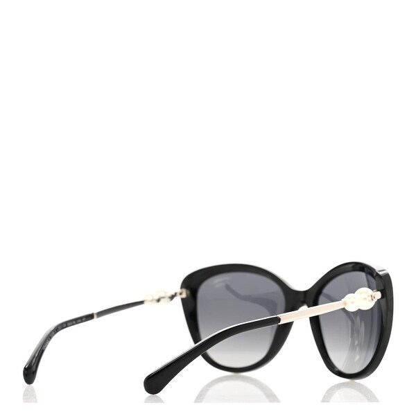 Chanel Acetate Butterfly Winter Pearl Sunglasses 5338-H Black (Pre