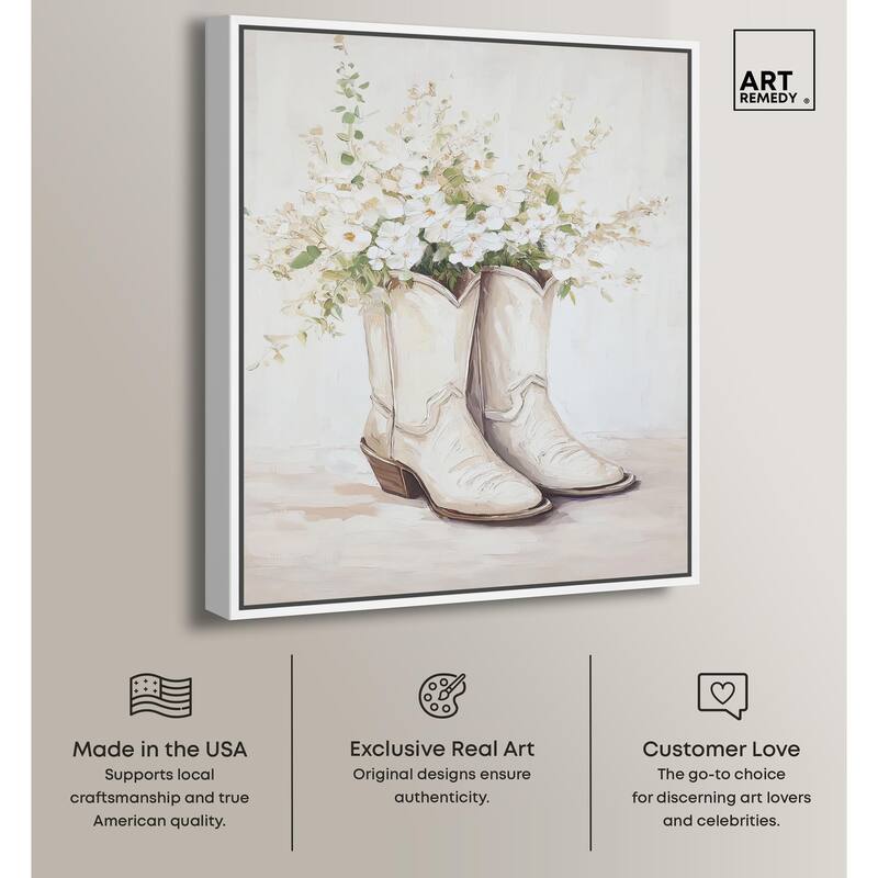 Prairie Bloom Boots Canvas by Art Remedy