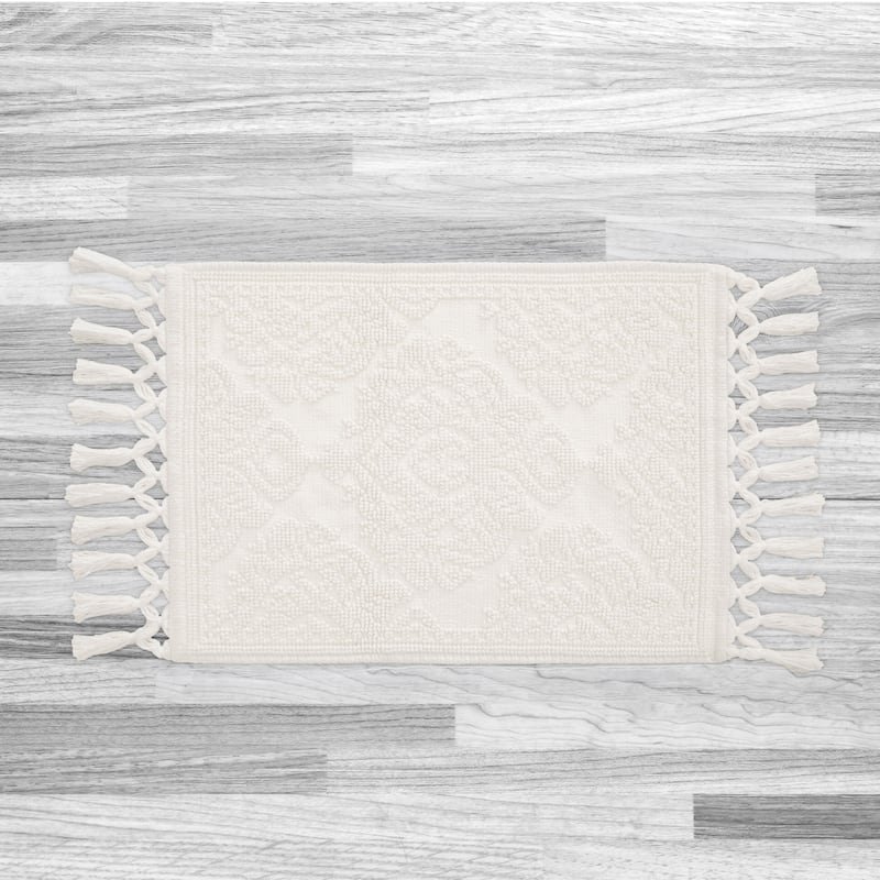 Jean Pierre Ricardo Cotton Fringe Bath Rug