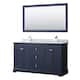 Option Dark Blue, Chrome Trim, White Carrara Marble Top