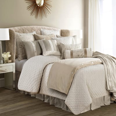 HiEnd Accents Fairfield Herringbone Linen Coverlet Set, 4PC