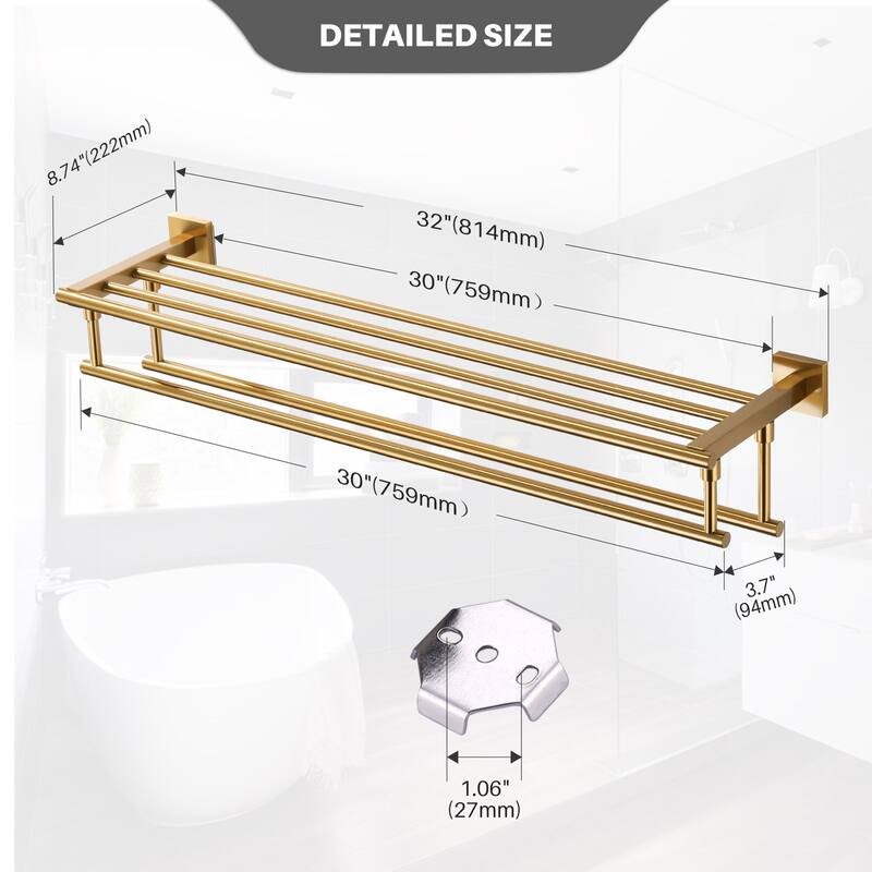 Two Towel Holders Wall mounted Towel Rack