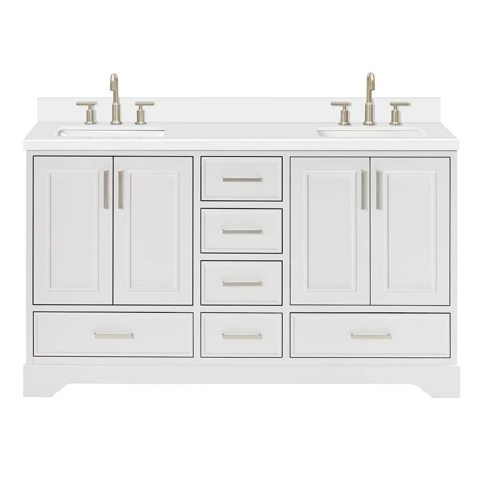 Ariel M061DWQRVO Stafford 60" Free Standing Double Basin Vanity Set