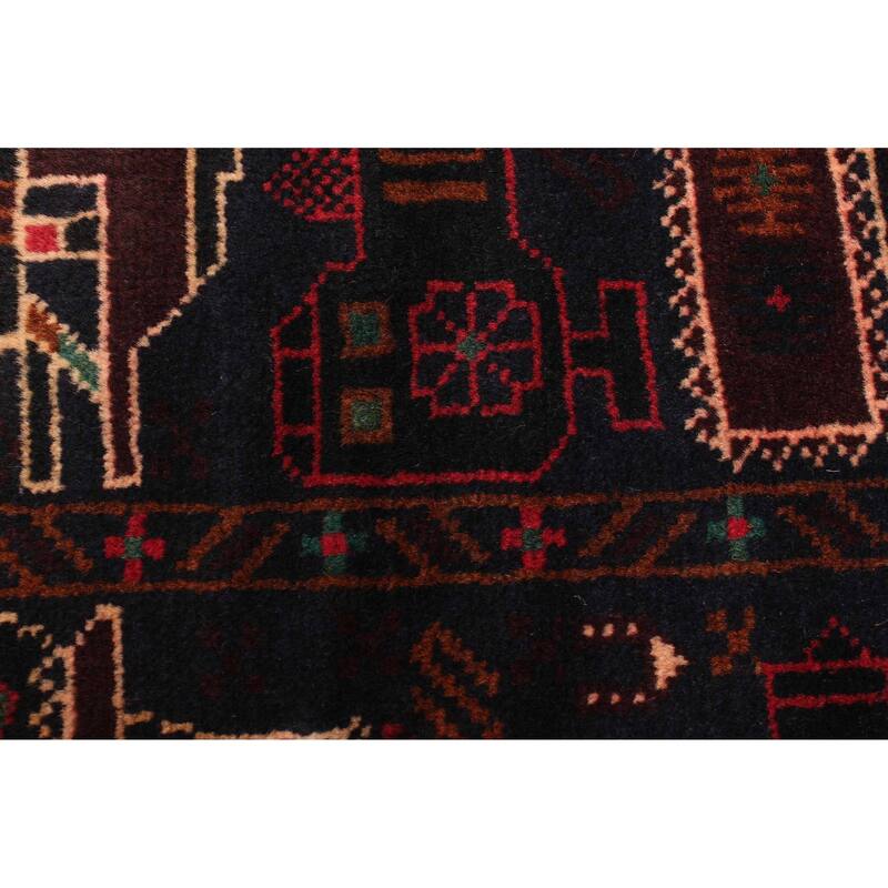 ECARPETGALLERY Hand-knotted Rare War Dark Navy Wool Rug - 2'10 x 4'9
