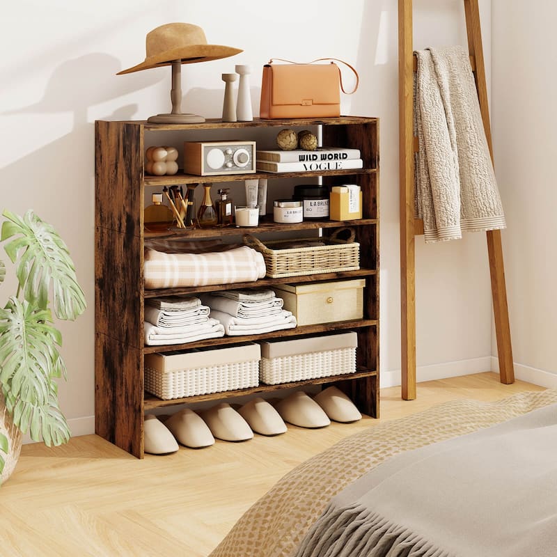 Costway 3 PCS Stackable Shoe Rack 31-Inch Horizontal Organizer 2-tier - See Details