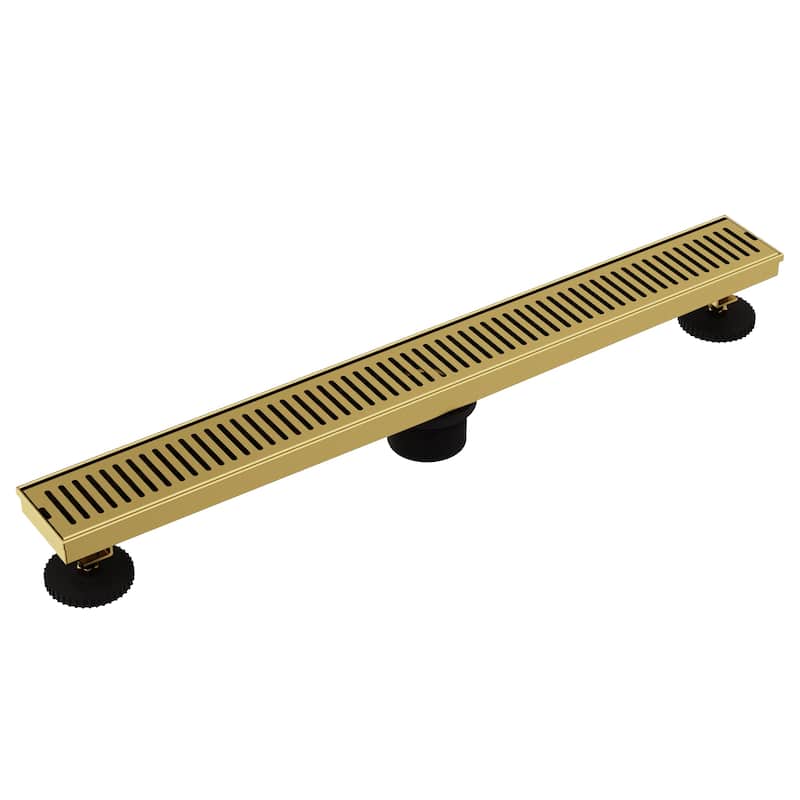 VIGO Elan Linear Shower Drain - 24" L - Matte Brushed Gold