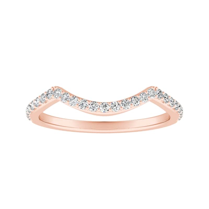 Auriya 1/6ctw Curved Diamond Wedding Band 14k Gold