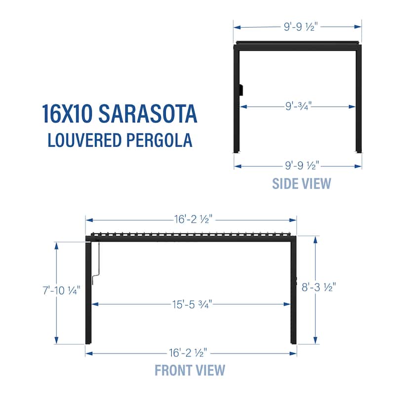 Backyard Discovery Sarasota 16'x10' Galvanized Steel Louvered Pergola