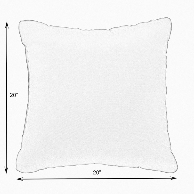 Sorra Home Sunbrella Outdoor Double Petite Flange Pillow Set of 2 - Sunbrella - Canvas Natural/Canvas Aruba - 20 in H x 20 in W x 6 in D