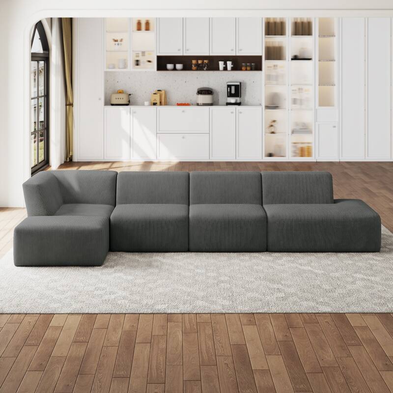 Oversized Corduroy Modular Sectional Fabric Sofa