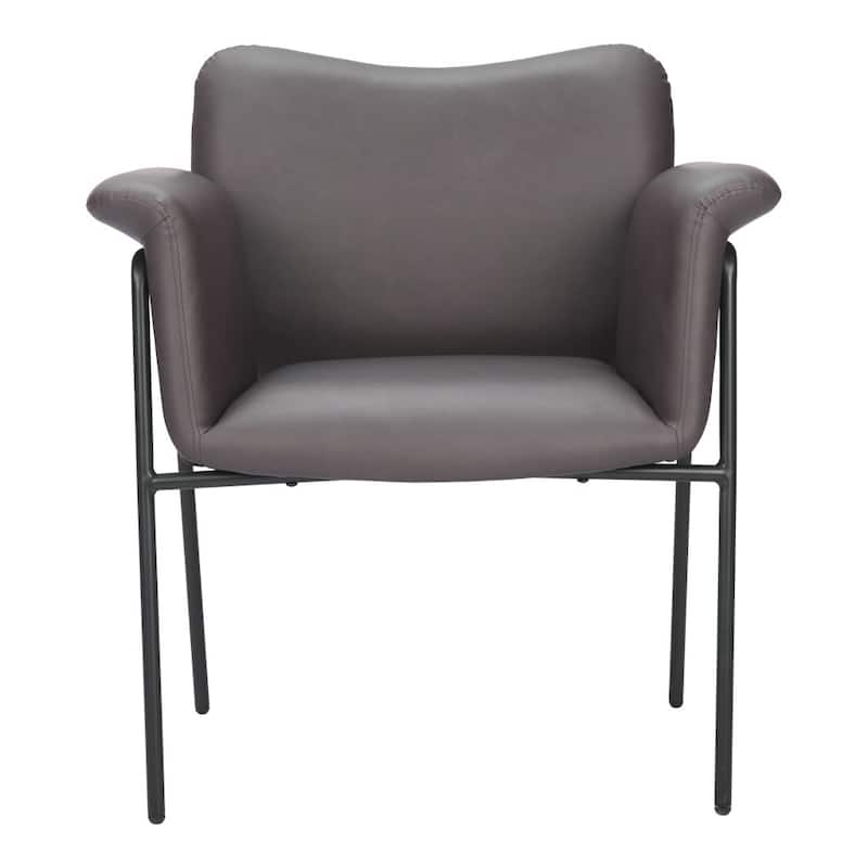 HomeRoots 31" Brown And Black Faux Leather And Faux Leather Arm Chair - 31' X '33.5' X '26