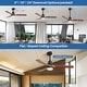 preview thumbnail 179 of 199, 42“/52"/60"/48" Noiseless Walnut Wood Ceiling Fan with Remote Control, Integrated Light Optional