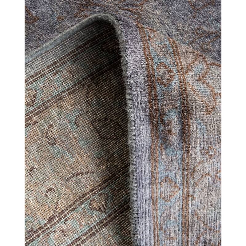 Overton Hand Knotted Wool Vintage Inspired Modern Contemporary Overdyed Purple Area Rug - 3' 3" x 5' 5"