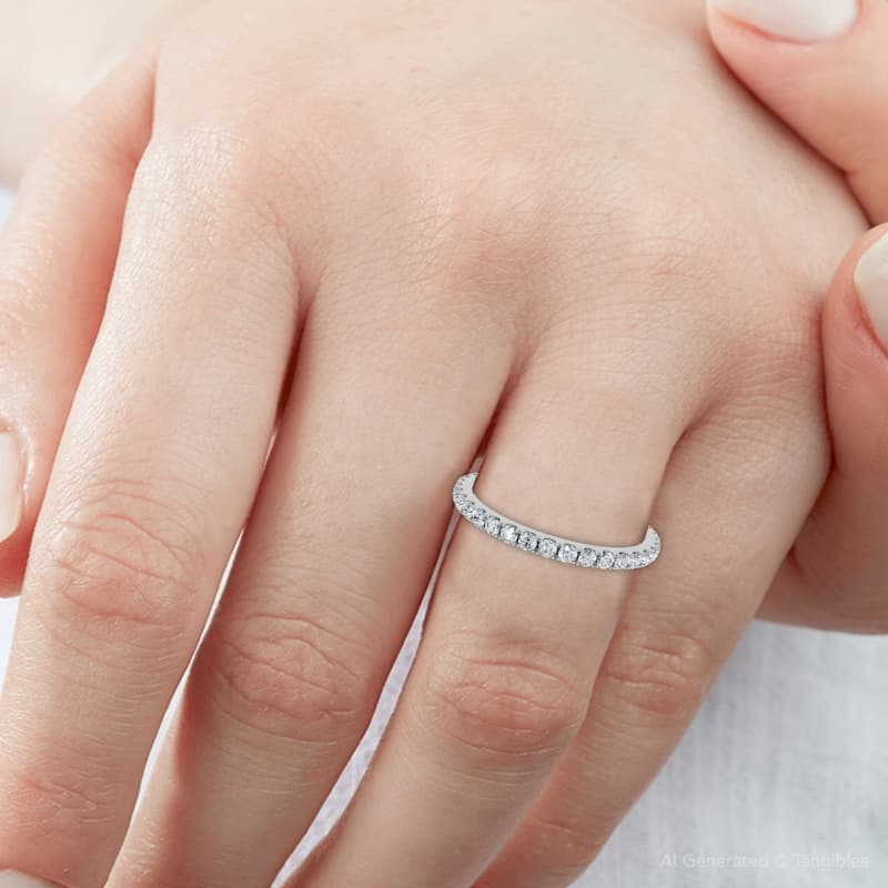 1/5Ct Diamond Wedding Stackable Anniversary Ring Gold Lab Grown