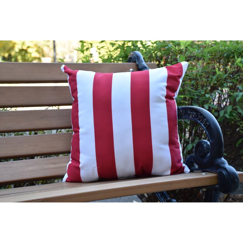 18 x 18 Inch Rugby Stripe Stripe Print Outdoor Pillow