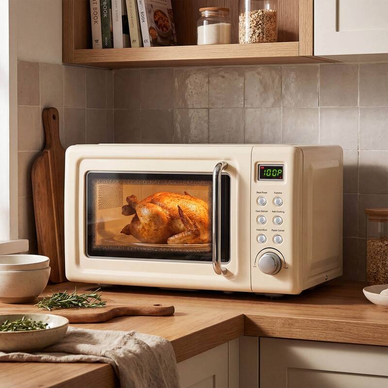 Costway 0.7Cu.ft Retro Countertop Microwave Oven 700W LED Display - See details